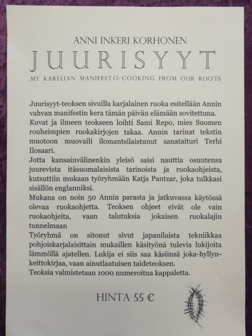 Juurisyyt My Karelian manifesto: Cooking from our roots: Anni Inkeri Korhonen - Image 3